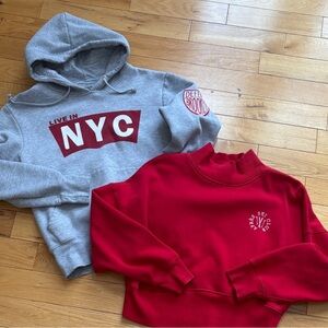 🔥 Cozy Streetwear Sweatshirt Bundle – NYC Hoodie + Red Crewneck 🔥